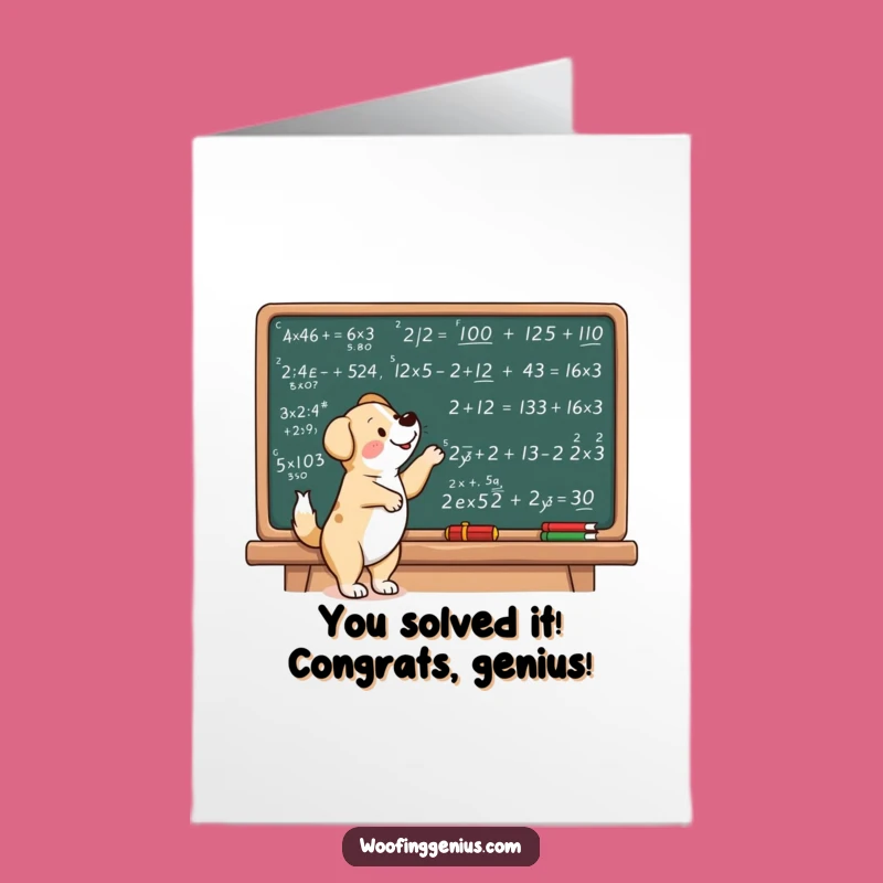 Free Printable Congrats Card: Genius Dog Math - Hilarious Downloadable Achievement Gift!