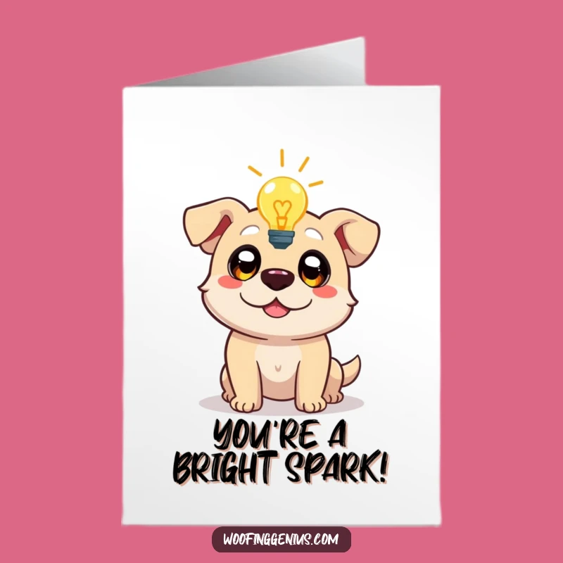 Free Printable Congrats Card: Lightbulb Dog Inspiration Funny Downloadable Gift