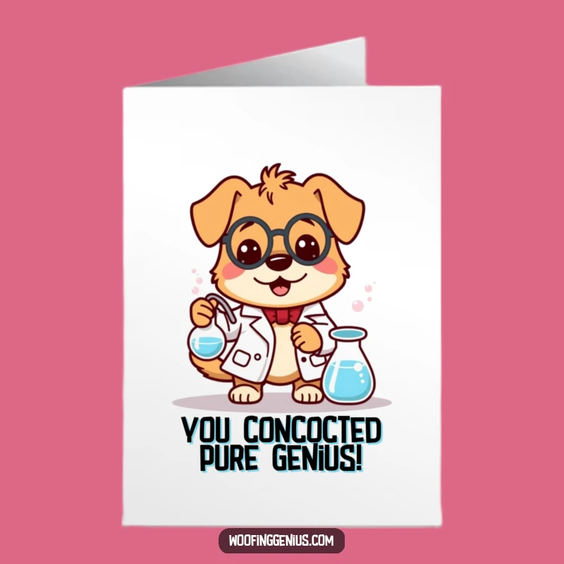Free Printable Congrats Card: Mad Scientist Dog's Formula for Success - Funny Downloadable Gift!