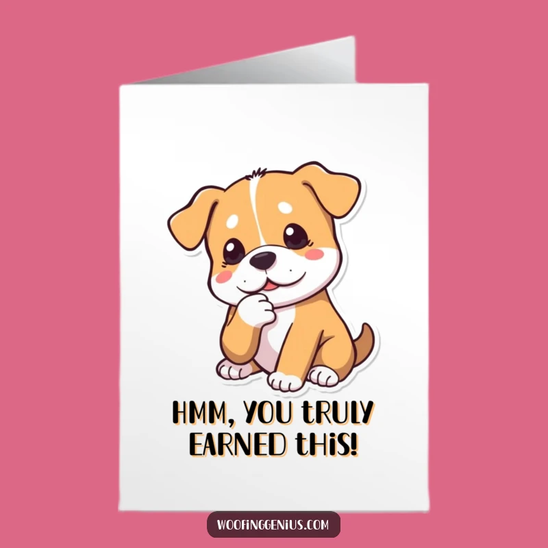 Free Printable Congrats Card: Pondering Dog Funny Downloadable Greeting!