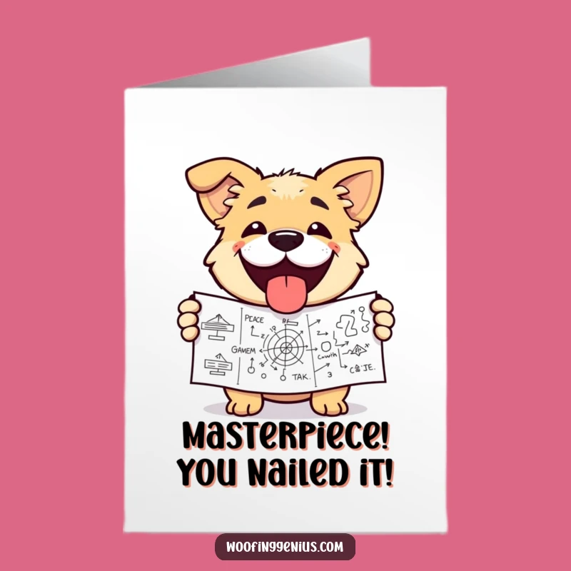 Free Printable Congrats Card: Triumphant Dog Diagram Funny Downloadable!