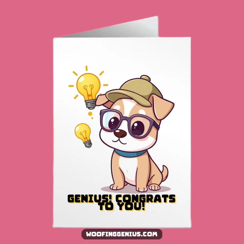 Free Printable Congrats Card: Genius Dog Idea! Clever Downloadable Gift