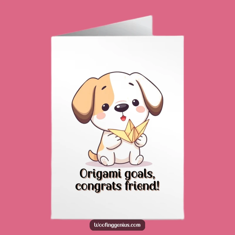Congrats on Your Creation! Free Printable Origami Dog Card