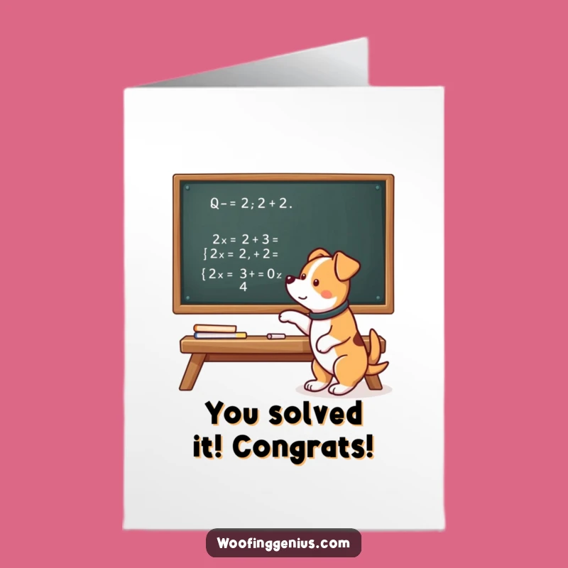 Smart Dog Math Genius Free Printable Congrats Card - Celebrate Success Downloadable Gift