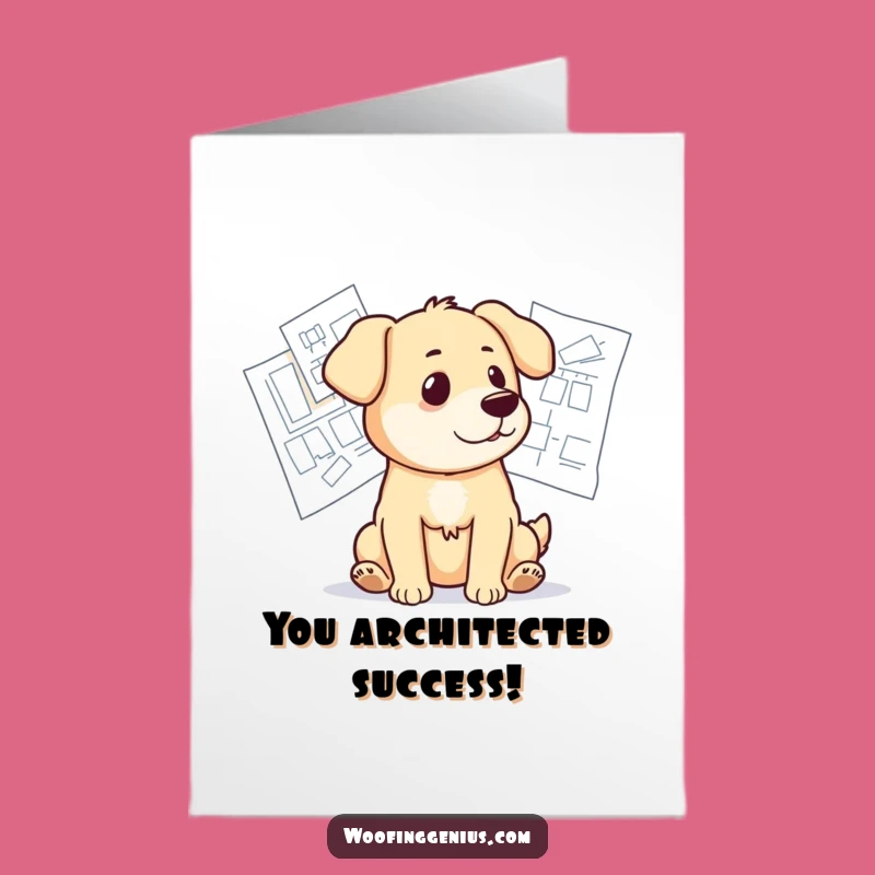 Free Printable Congrats Card: Dog's Masterpiece Blueprint!