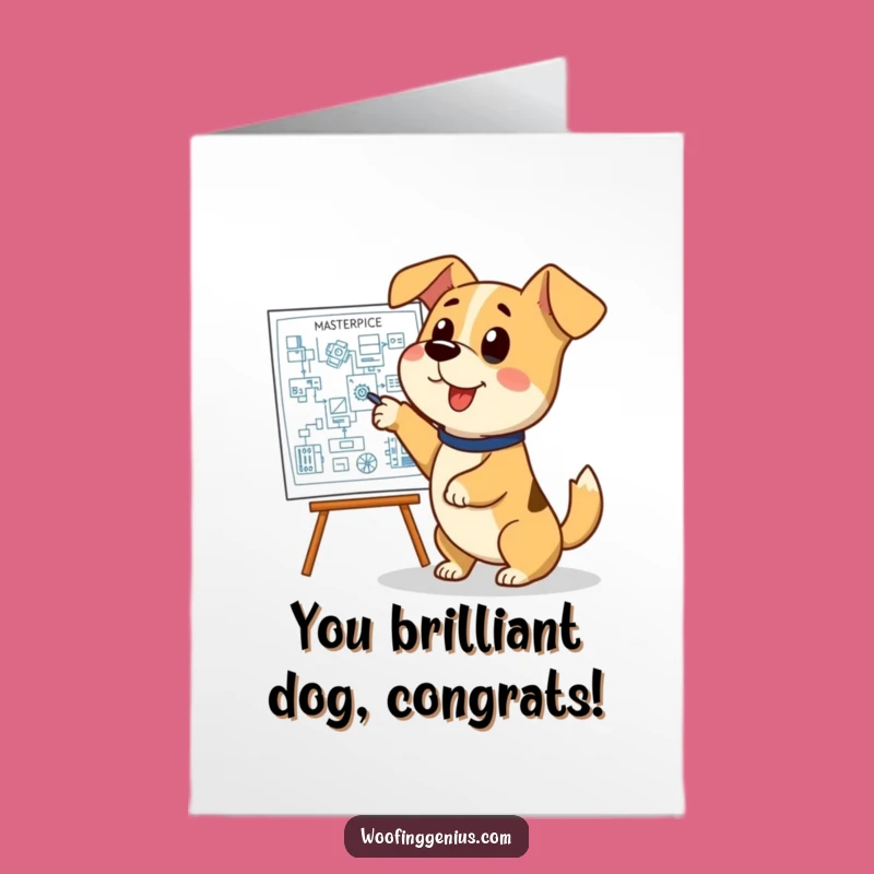 Free Printable Congrats Card: Dog Blueprint Genius - Downloadable DIY Gift!