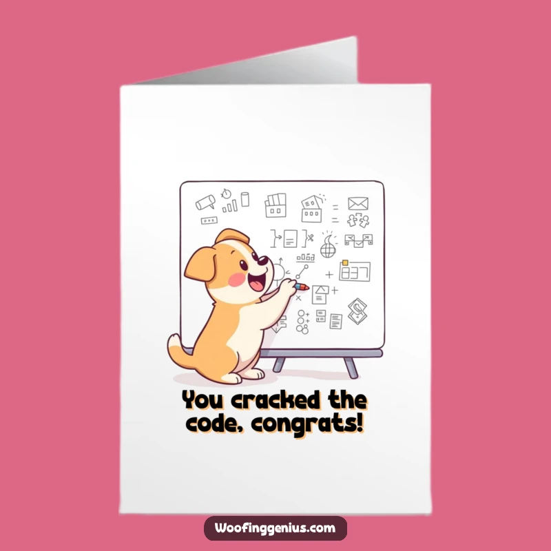 Free Printable Congrats Card: Dog Drawing Plans, Genius Pooch Downloadable