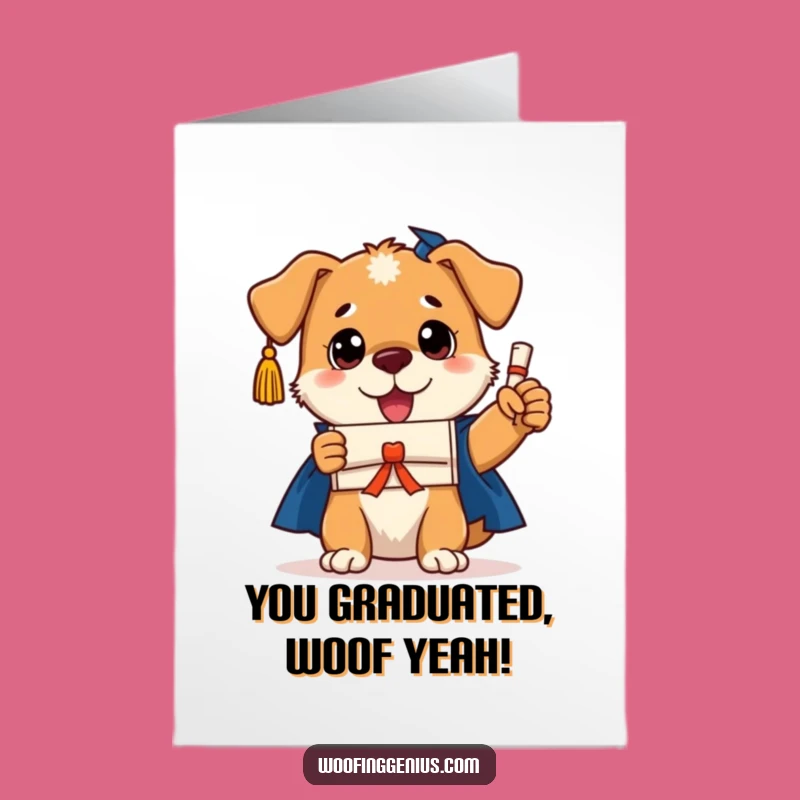 Congratulate with Laughs: Free Printable Dog Graduation Card for Any Achievement