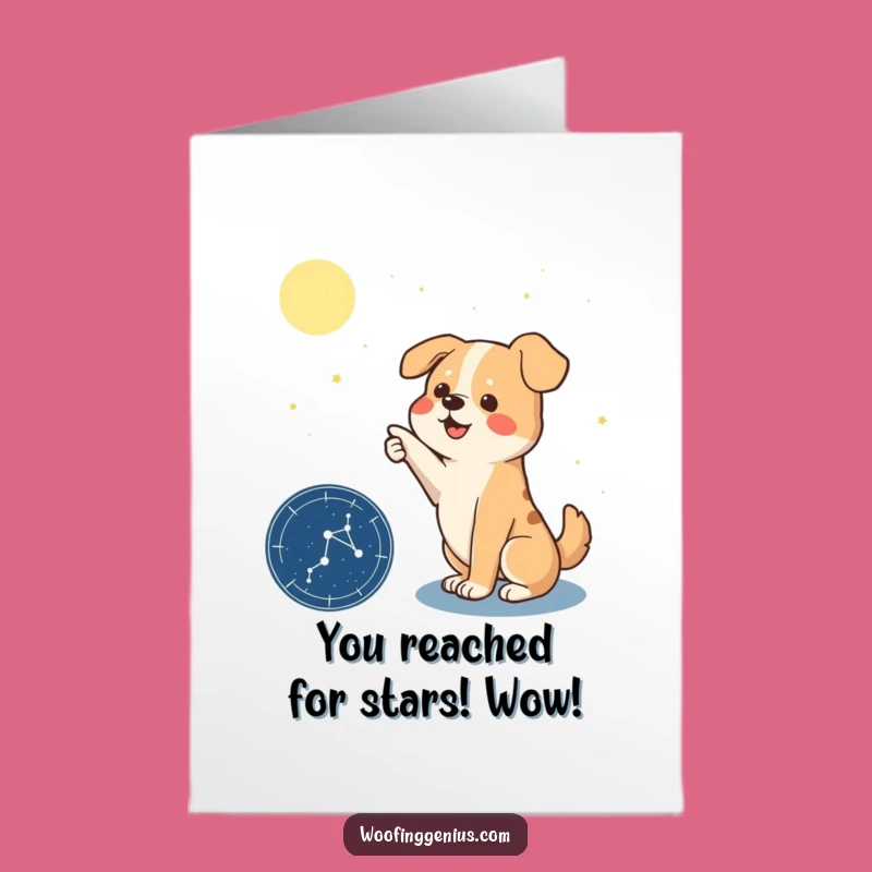 Free Printable Dog Congratulations Card: You Reached Your Star, Download Cosmic Excitement!