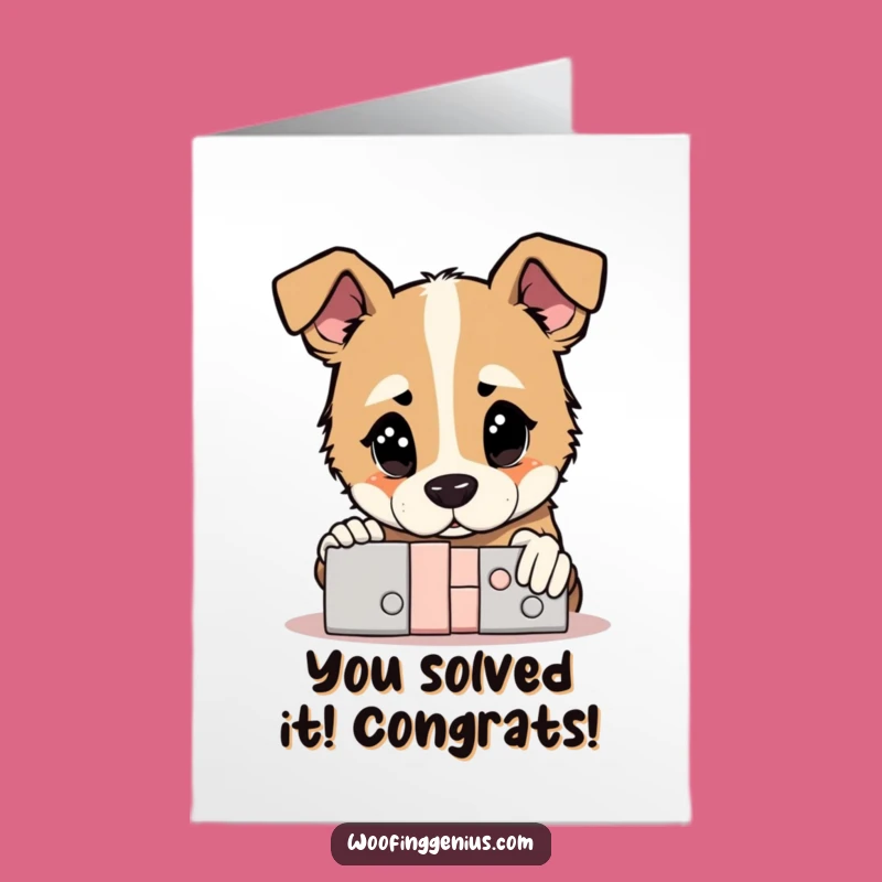 Free Printable Dog Congrats Card: Puzzle Dog Funny Downloadable Gift