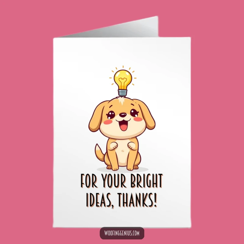 Free Printable Thank You Card: Dog Idea Lightbulb - Grateful Downloadable Gift!