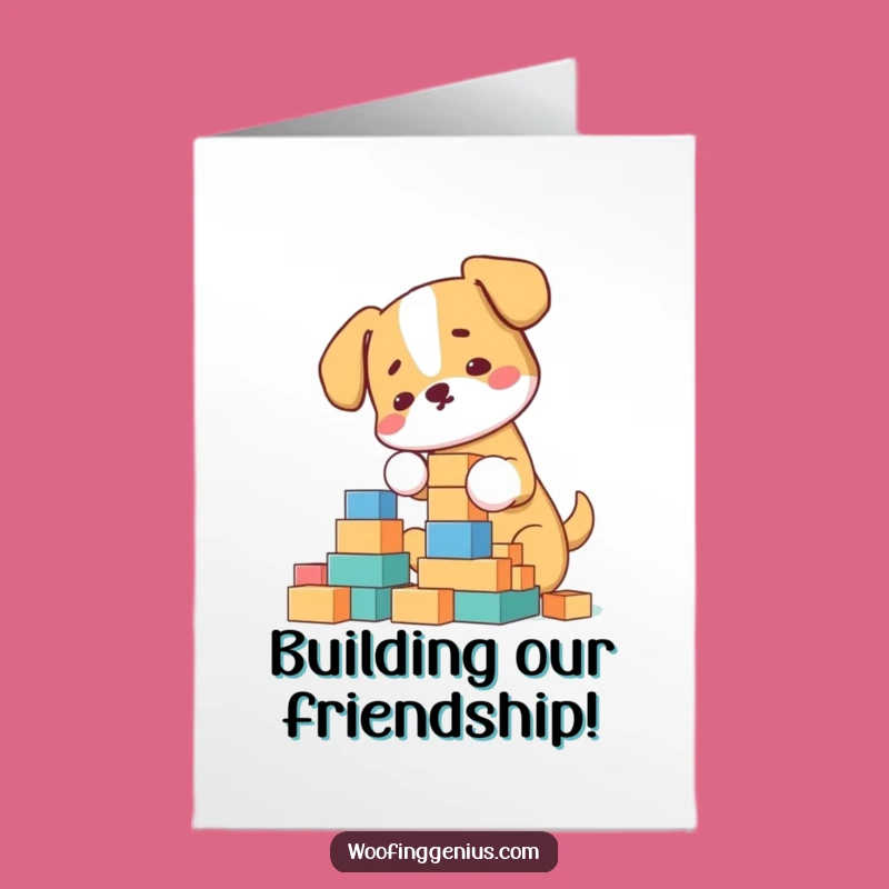 Free Printable Dog Thank You Card: Building Dog Funny Downloadable Gift