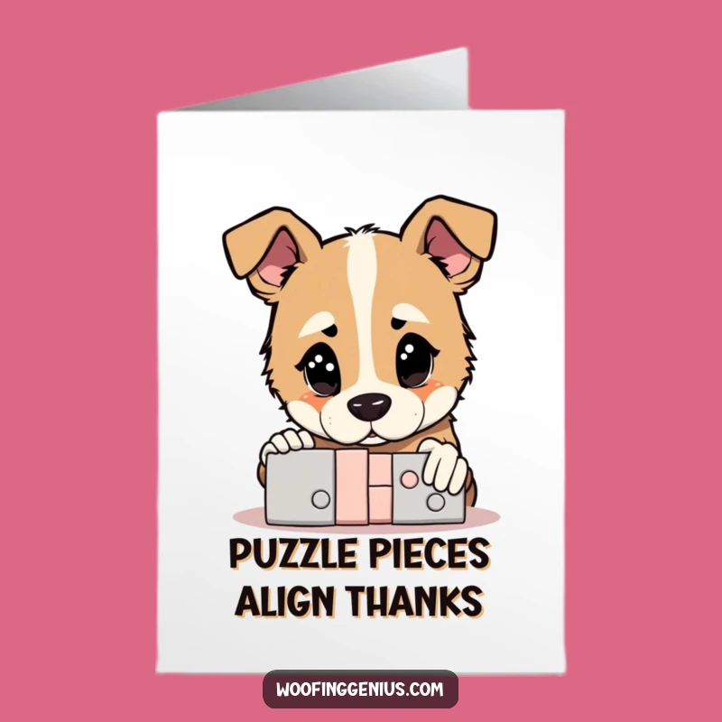 Free Printable Dog Thank You Card: Puzzle Dog Funny Downloadable Gift