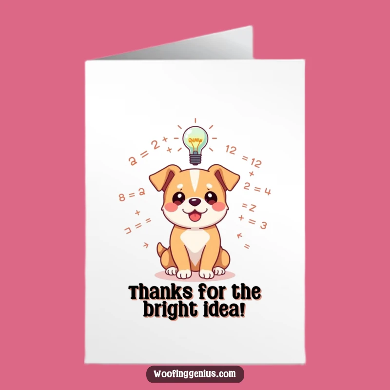 Free Printable Thank You Card: Bright Dog Idea Funny Downloadable Greeting!
