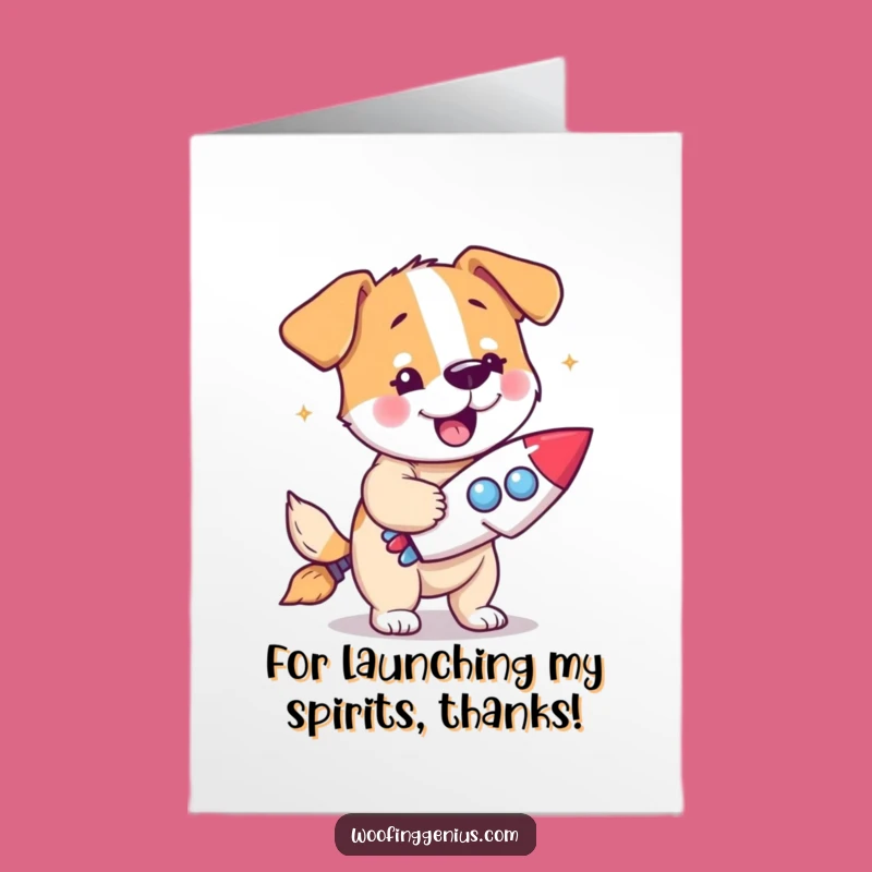 Free Printable Thank You Card: Eureka Dog Rocket - Grateful Downloadable Blast!