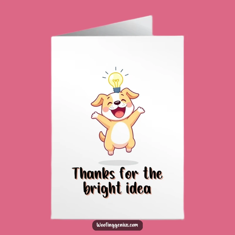 Free Printable Thank You Card: Lightbulb Dog, Humorous Downloadable Thanks Gift