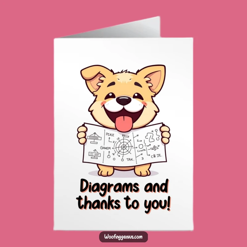 Free Printable Thank You Card: Smart Dog Diagram Funny Downloadable Greeting!