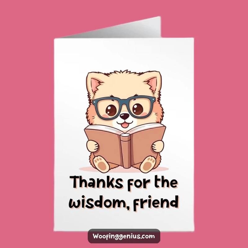 Free Printable Thank You Card: Wise Dog, Humorous Downloadable Grateful Gift