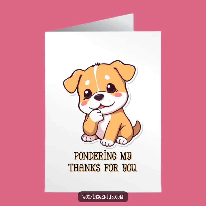 Free Printable Thank You Card: Thinking Dog Funny Downloadable Greeting!