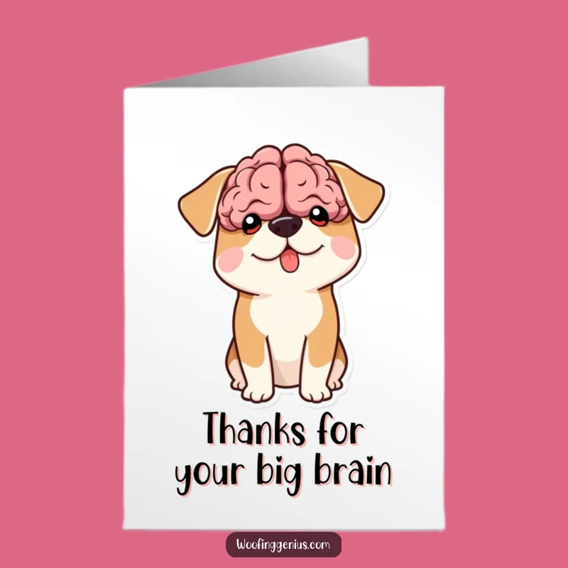 Free Printable Thank You Card: Smart Dog, Humorous Downloadable Gratitude Gift