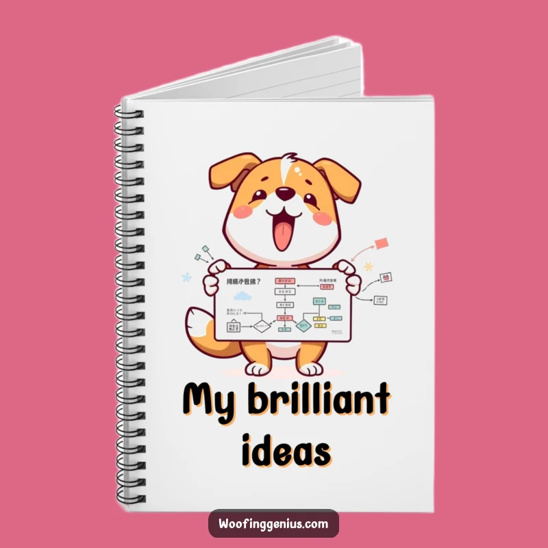 Funny Dog Flowchart Notebook - Jot Down Your Brilliant Ideas!