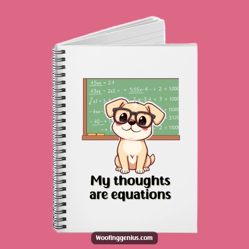 Funny Genius Dog Notebook: Scholar's Equation Journal for Smart Ideas Gift