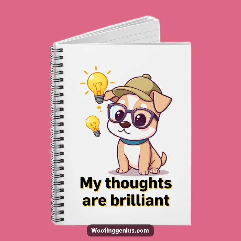 Funny Genius Dog Notebook: Smart Pondering Journal, Hilarious Gift