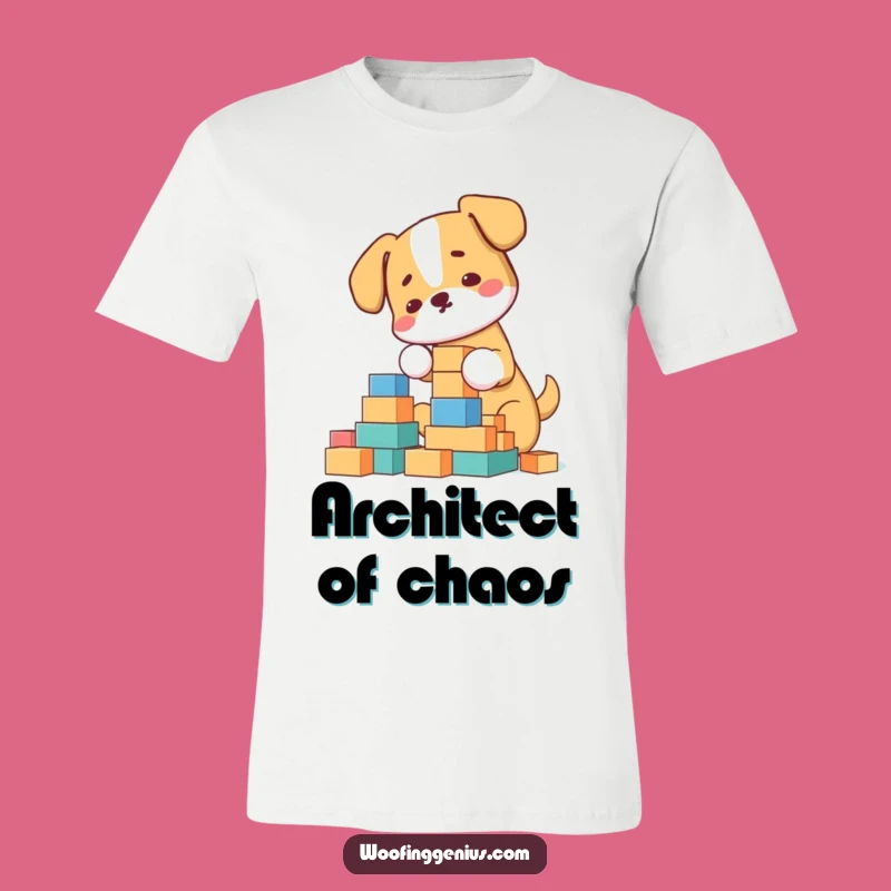 Funny Architect Dog T-Shirt: Block Tower Master, Ideal Humorous Gift