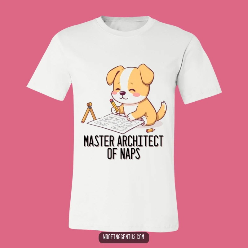 Funny Architect Dog T-Shirt: Blueprint Sketching Pup, Hilarious Design Gift