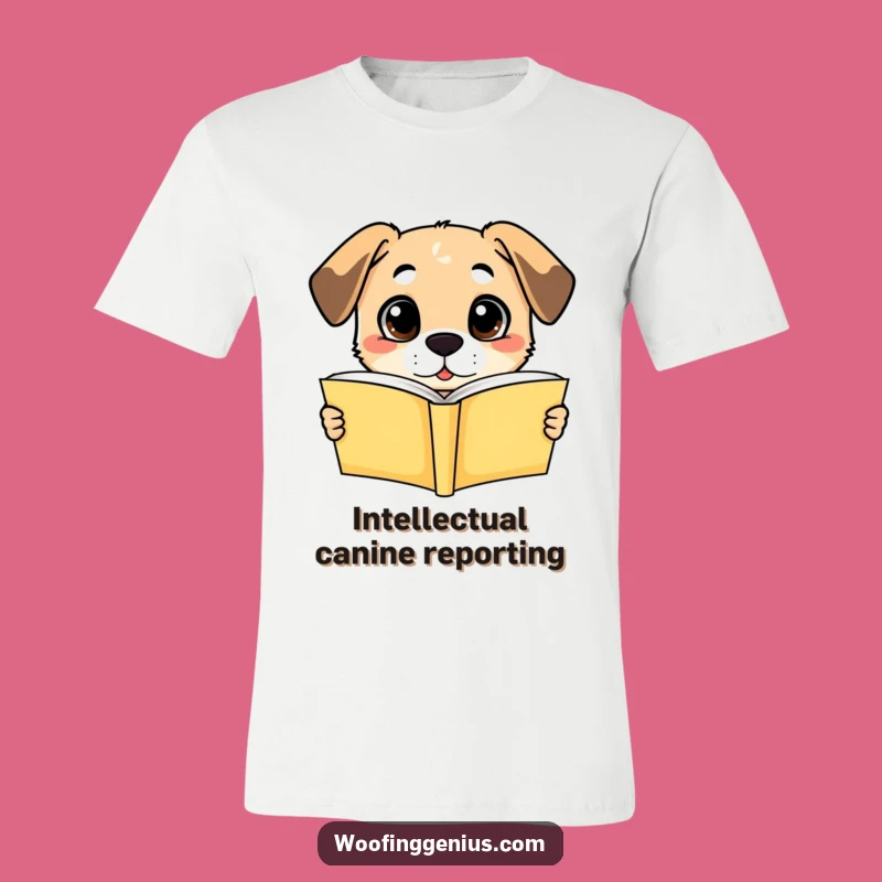 Funny Dog Reading T-Shirt: Intelligent Pooch Scholar Tee, Awesome Gift!