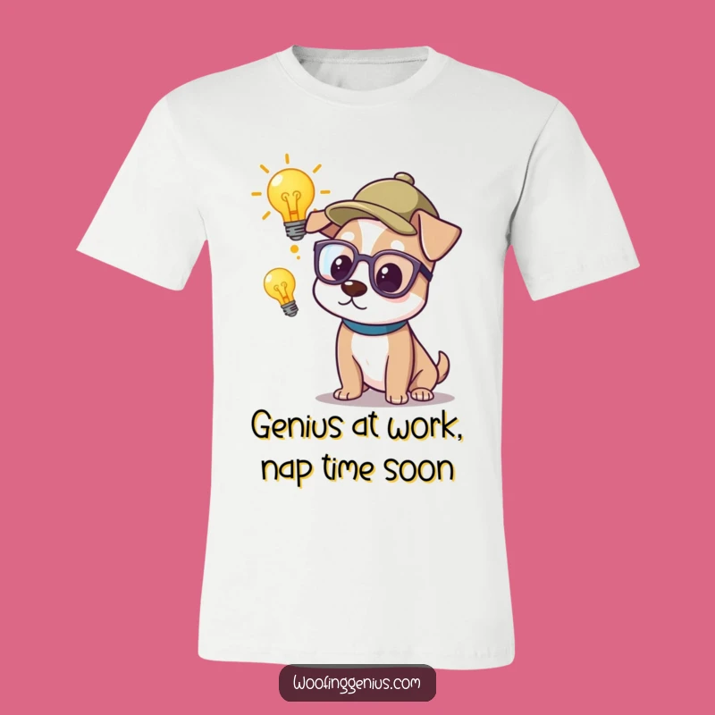 Funny Genius Dog T-Shirt: Smart Pondering Pup, Hilarious Intellectual Gift