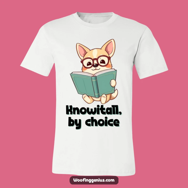 Funny Enlightened Dog T-Shirt: Wise Spectacled Pup Tee, Intellectual Style