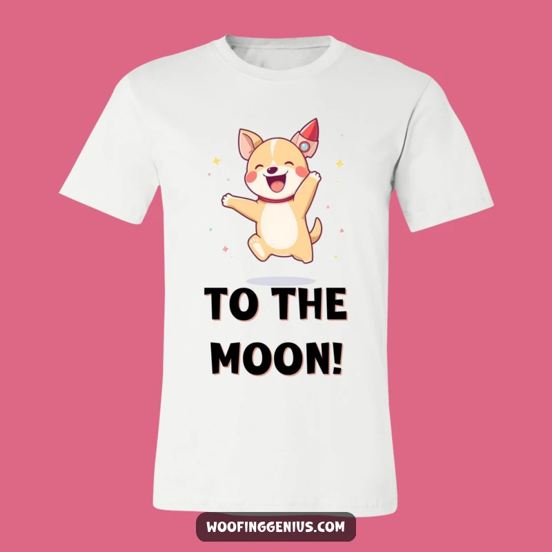 Funny Joyful Dog Rocket T-Shirt, Hilarious Canine Blast-Off Tee for Dreamers
