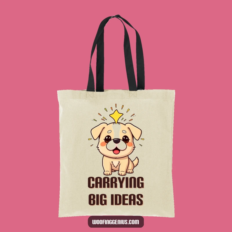 Funny Dog Tote Bag: Eureka Moment Genius, Carry Your Bright Ideas
