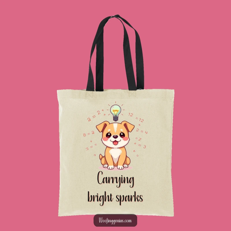Funny Dog Idea Tote Bag: Eureka Moment, Practical Genius Gift