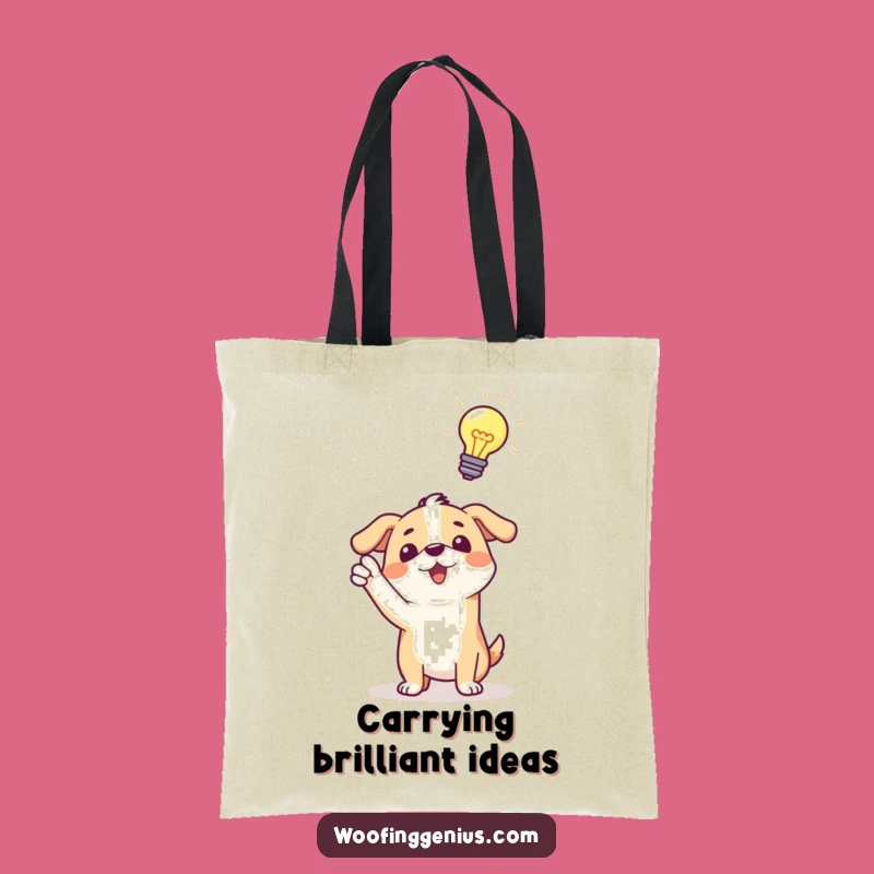 Funny Dog Idea Tote Bag: Bright Pooch Carry-All, Ideal Gift!