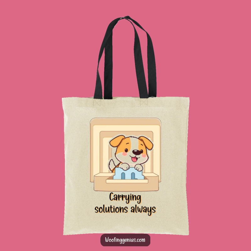 Funny Maze Solver Dog Tote Bag - Smart Pup, Humorous Strategy Gift