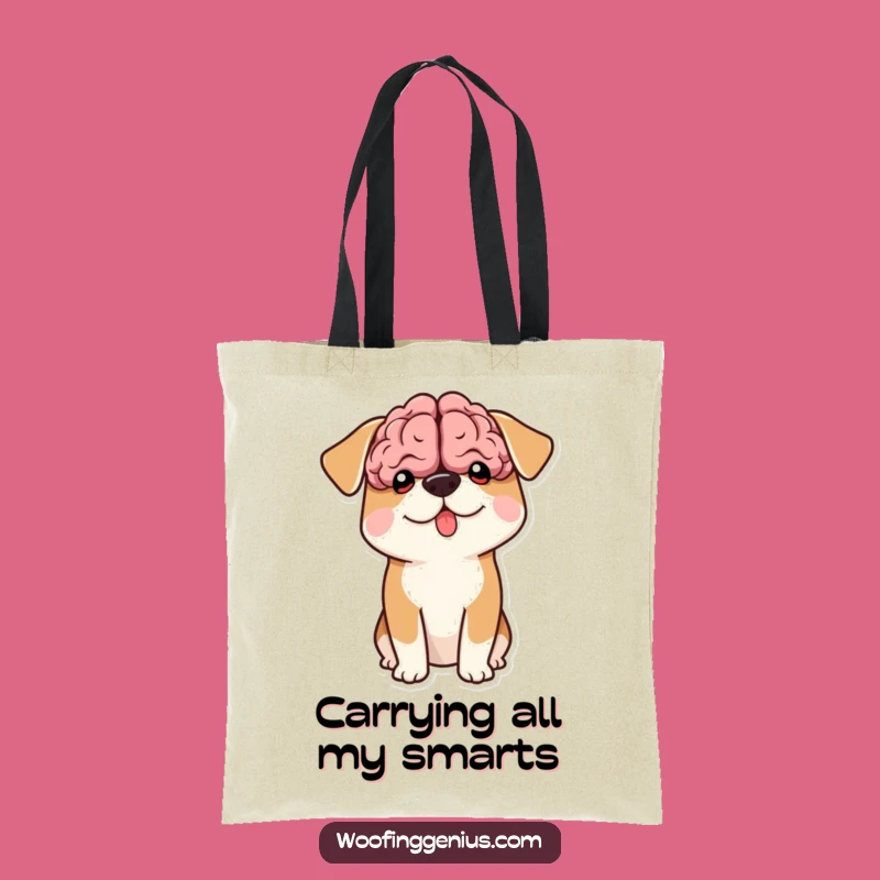 Funny Big Brain Dog Tote Bag: Carry Your Intelligence Hilariously, Great Funny Gift