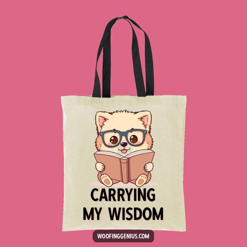 Funny Bookworm Dog Tote Bag: Carry Your Knowledge Hilariously, Great Funny Gift