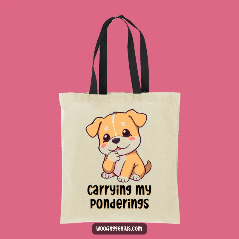 Funny Dog Cogitation Tote Bag: Thoughtful Canine, Practical Gift