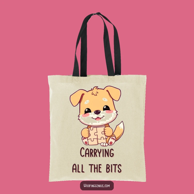 Funny Dog Jigsaw Puzzle Tote Bag - Carry Your Smarts with a Wagging Tail