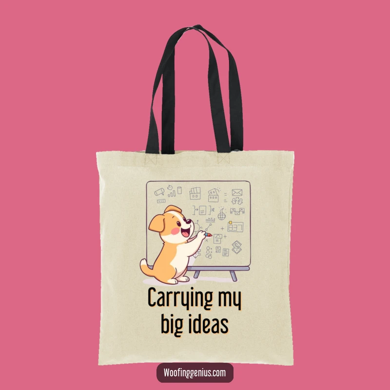 Funny Dog Tote Bag - Smart Pup Diagram Artist - Practical Carry-All Gift