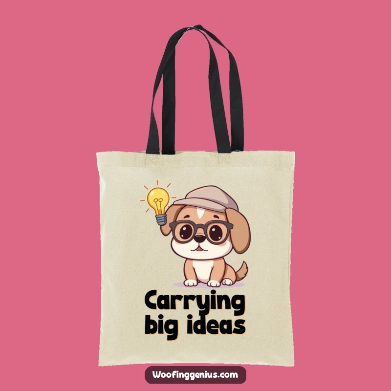 Funny Genius Dog Tote Bag - Carry Your Ideas Smartly