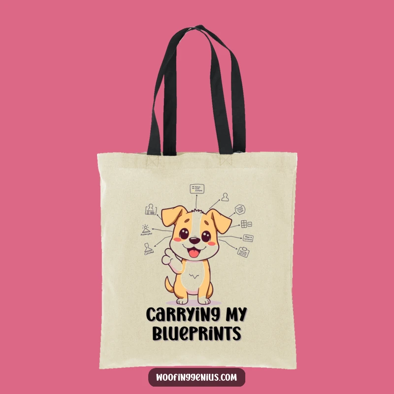 Funny Genius Dog Tote Bag: Carry Your Smart Ideas with this Hilarious Accessory
