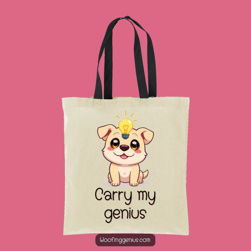 Funny Lightbulb Dog Tote Bag: Carry Your Brilliant Ideas!
