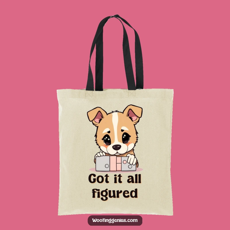 Funny Genius Dog Tote Bag: Puzzle Solved Carry, Ideal Humorous Gift